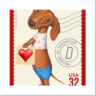 Funny Dachshund Doxie Dog posing cutely Posters and Art